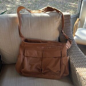Cloth Brown Crossbody Messenger Bag Male or Female